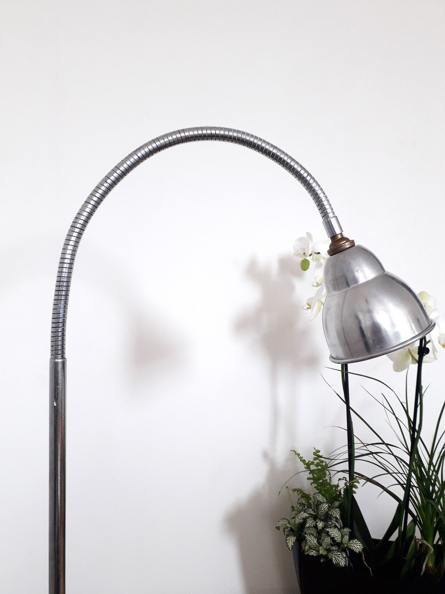 Workshop / industrial lamp - Orientable - Brushed metal - 50s