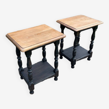 Pair of oak side tables