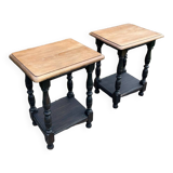 Pair of oak side tables