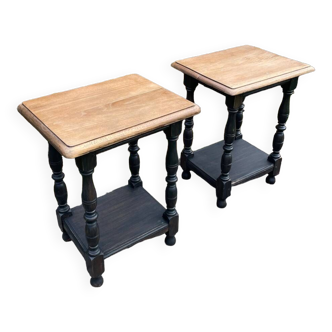 Pair of oak side tables