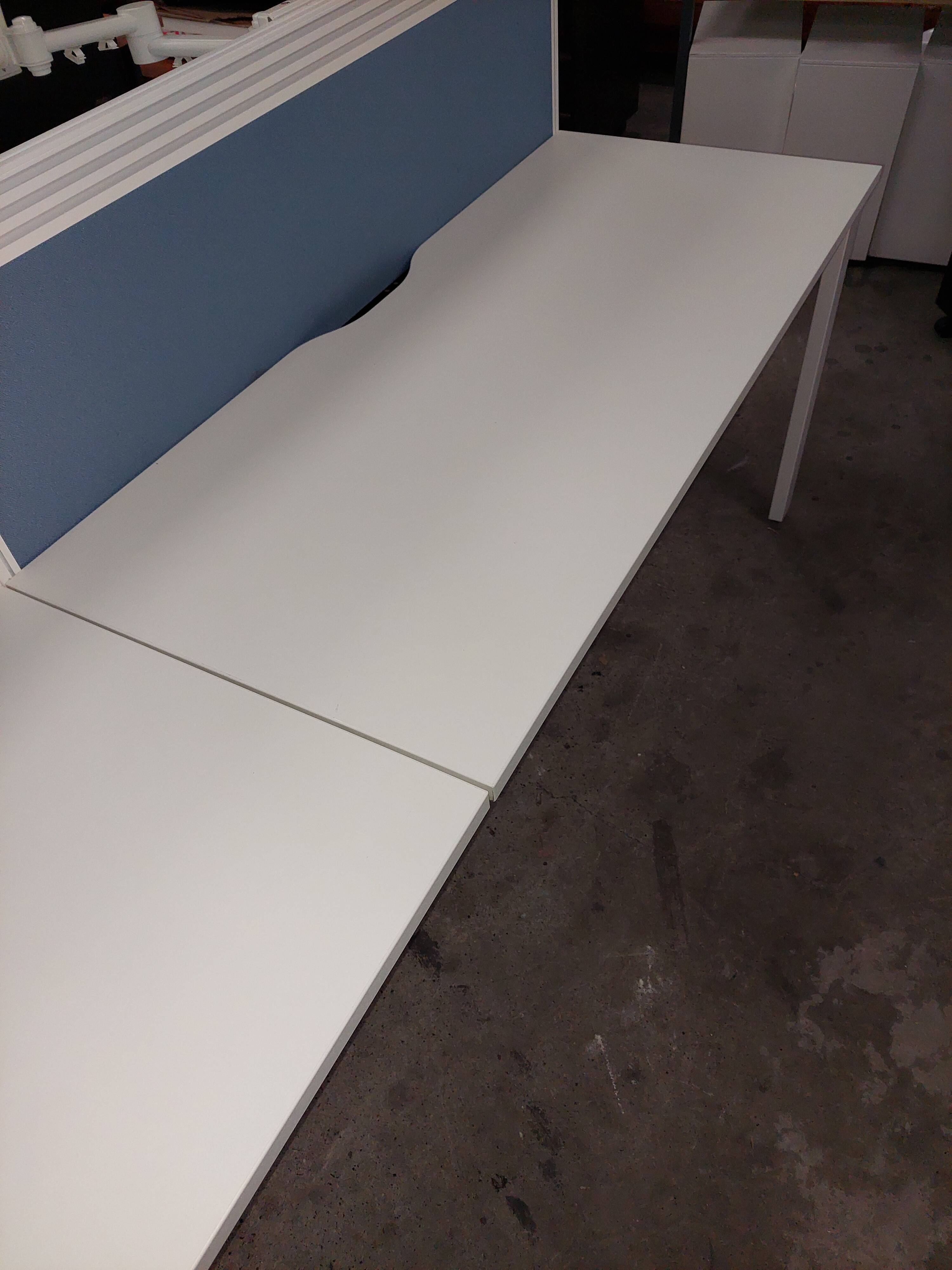 Bench desks 6 workstations with 3 removable partitions used good condition