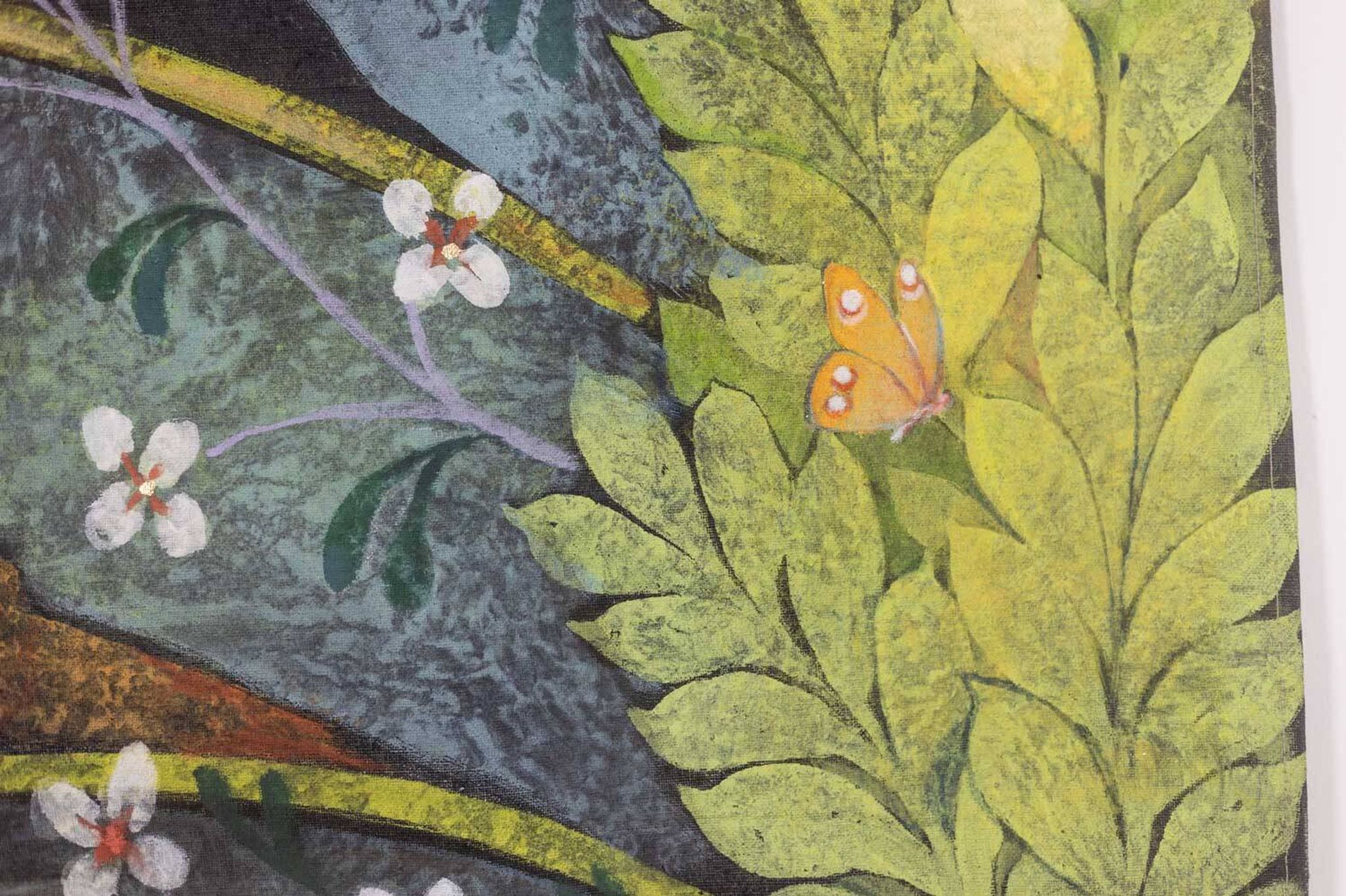 Toile peinte représentant une nature luxuriante