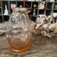 Pink chiseled glass vase