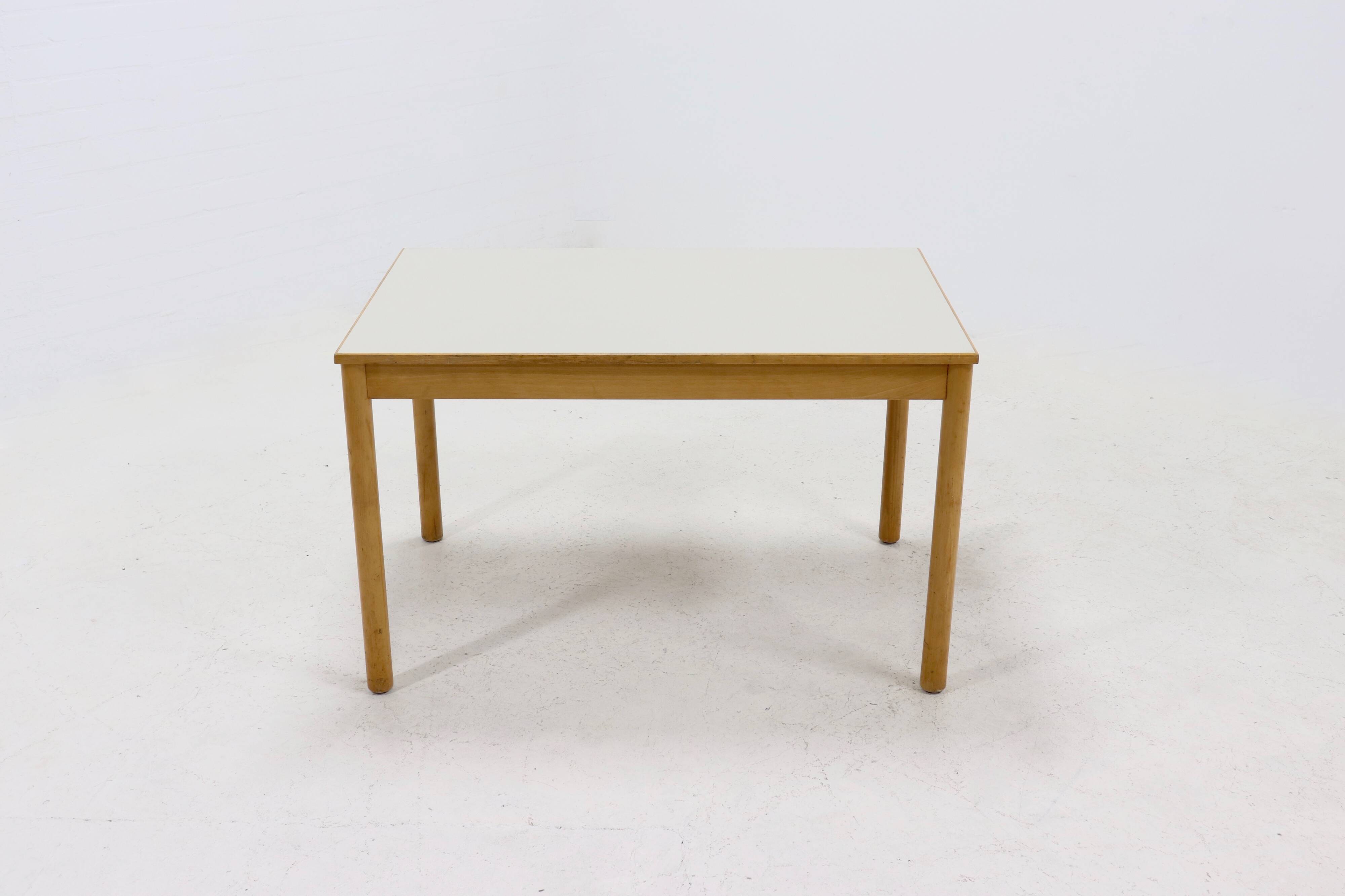 Vintage birch and linoleum dining table 1960
