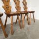 Set of 4 Savoyard pine chairs from the 60s