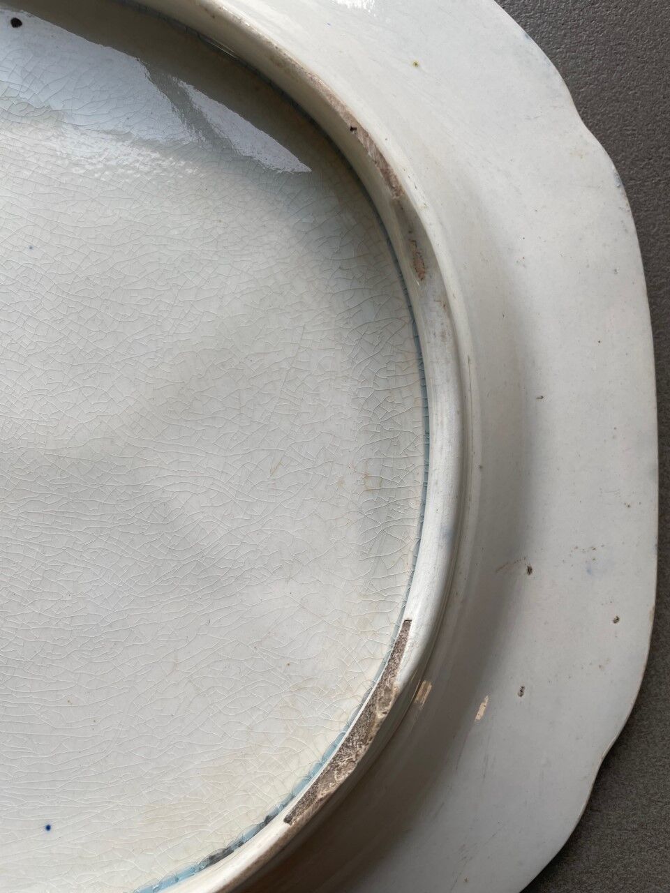 Plat de transfert anglais du XIXème siècle Saule Bleu