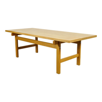 Minimalistic oak coffee table in Japandi style by Hans J Wegner for Andres Tuck, Denmark 1960s