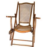 Cruise ship wooden deck chair