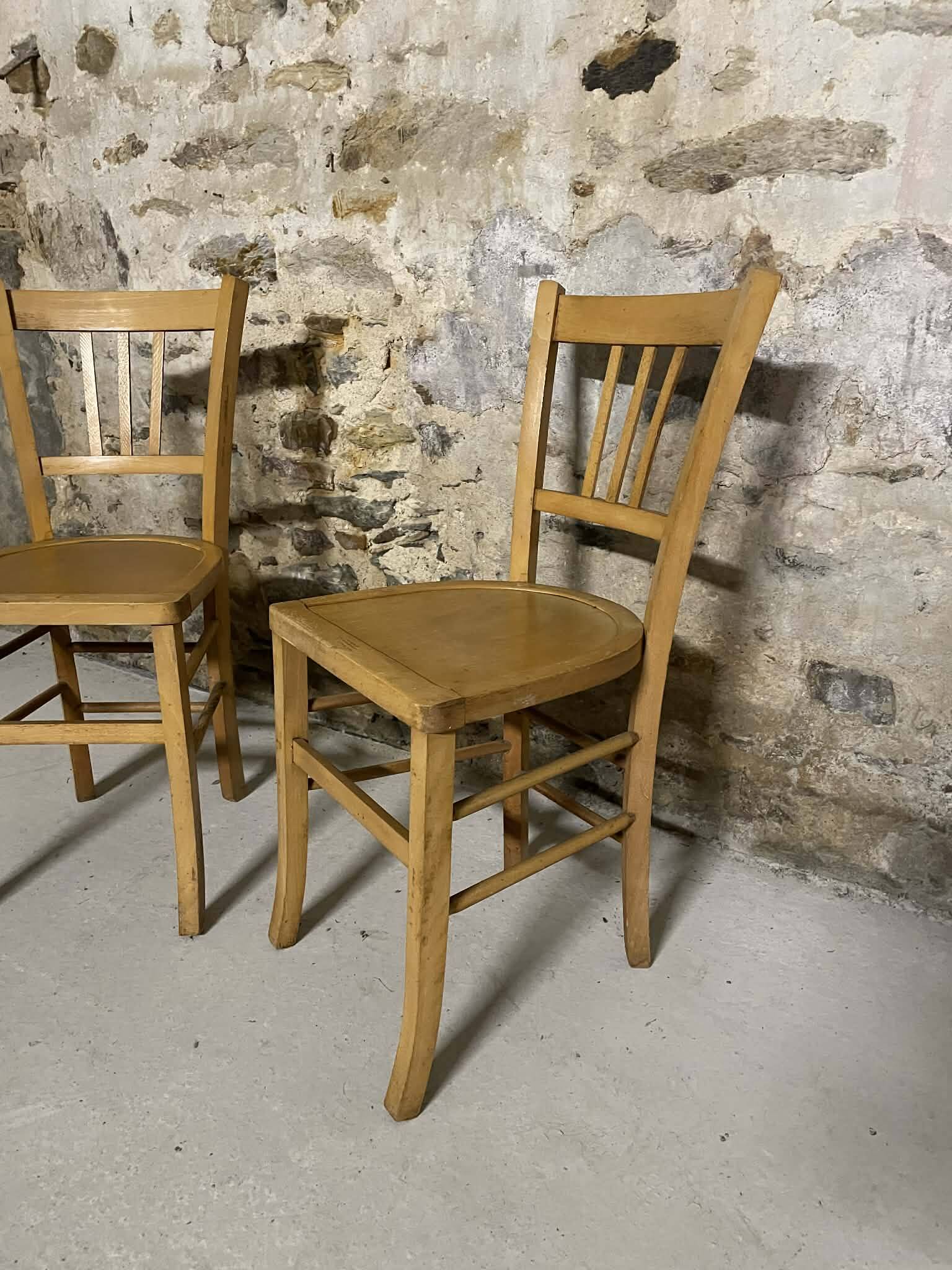 Pair of vintage wooden chairs – bistro style