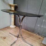 Designer glass and metal console