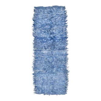 3x9 blue oushak runner rug 98x282cm