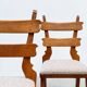 Set of six French brutalist dining chairs