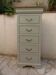 Louis-Philippe style chiffonnier in grey-green, wooden top.