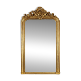 Baroque Mantel Mirror in Carved Wood and Gilded Plaster, France ca. 1850