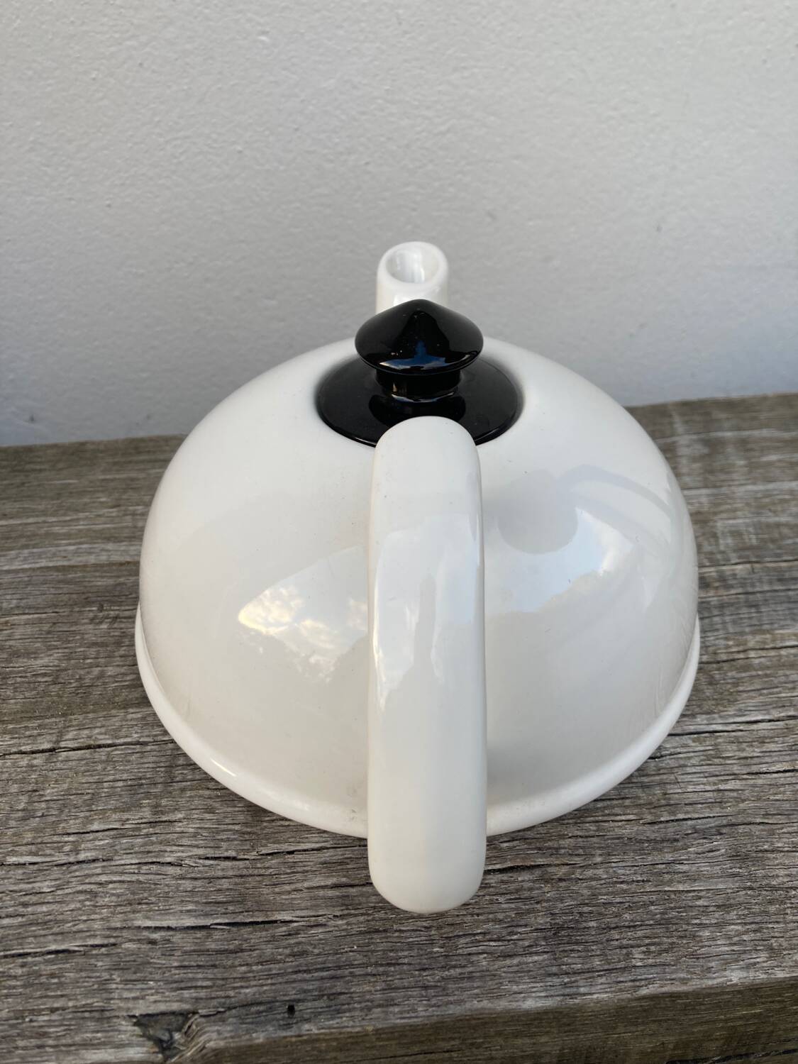 Postmodernist white ceramic teapot