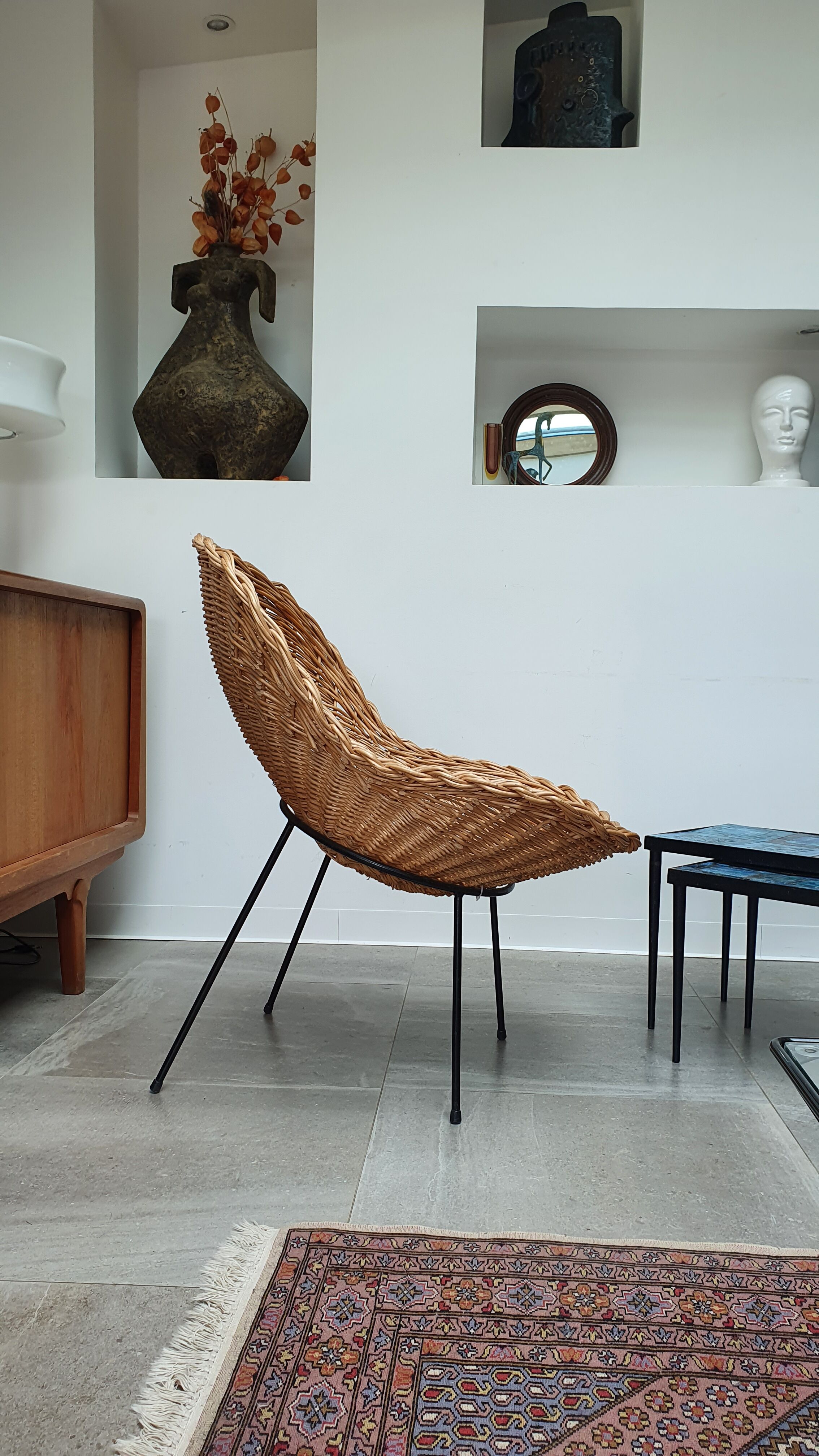 Pair of rattan basket chairs