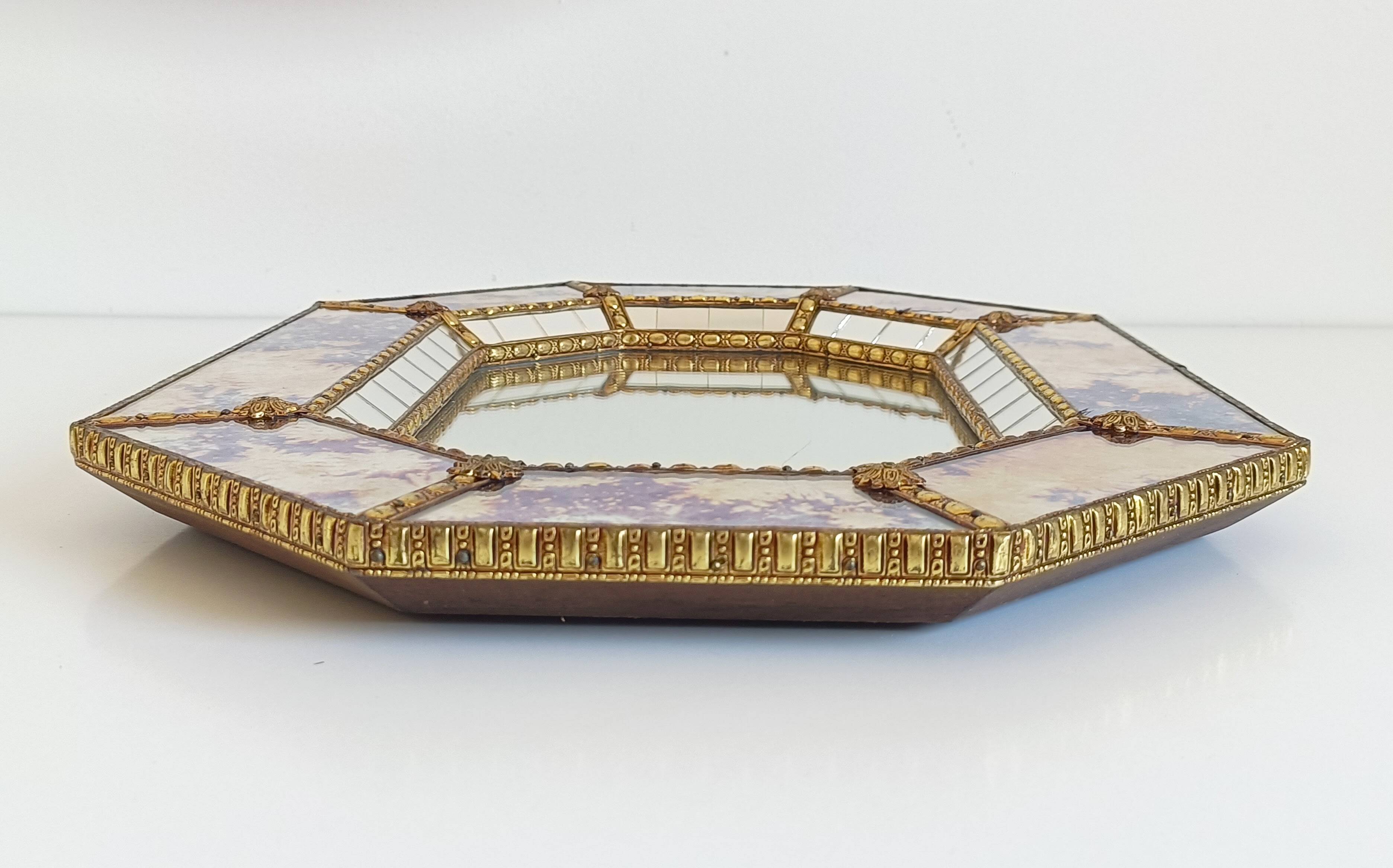 Venetian Modern Octagonal Wall Mirror, Handcrafted in Spain, Dated 1989
