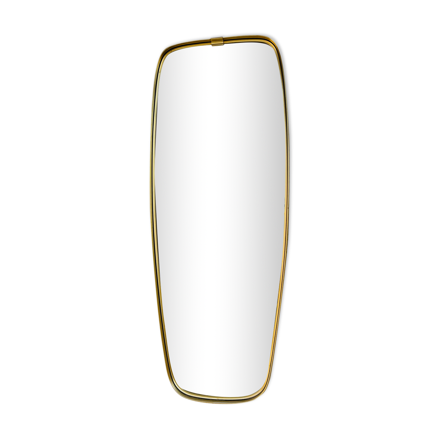 Large asymmetrical mirror metal gold vintage 1960 60 design mirror