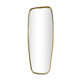 Large asymmetrical mirror metal gold vintage 1960 60 design mirror