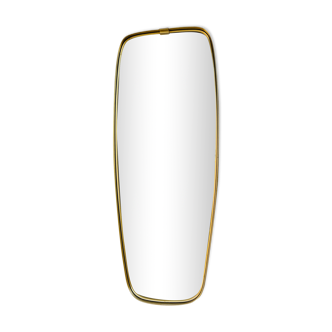 Large asymmetrical mirror metal gold vintage 1960 60 design mirror