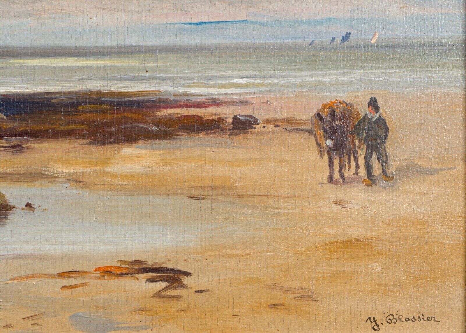 Oil on panel yvonne blossier seaside goemon xxe collector
