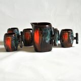 Ceramic orangeade service Vallauris 1950, vintage France