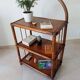 Vintage bamboo and rattan standing shelf