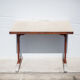 30s bistro table in wood and aluminum