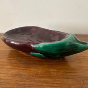 Old Vallauris aubergine ceramic vintage empty pocket bowl