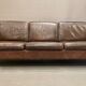 3-seater leather sofa Scandinavian design 1950