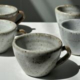 Set of 5 Indonesian ceramic handle coffee cups