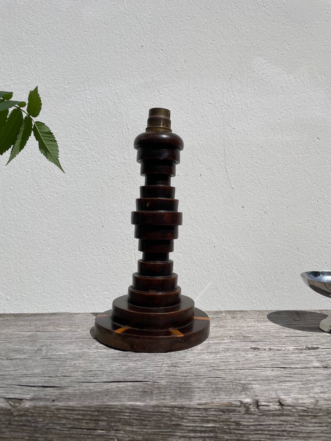 Art Deco Turned Wood Lamp Base