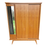 Mid-century modern cabinet with tapered legs, vintage, 1960s.