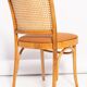 Thonet chair in rattan, camel faux leather and wood - 1960s