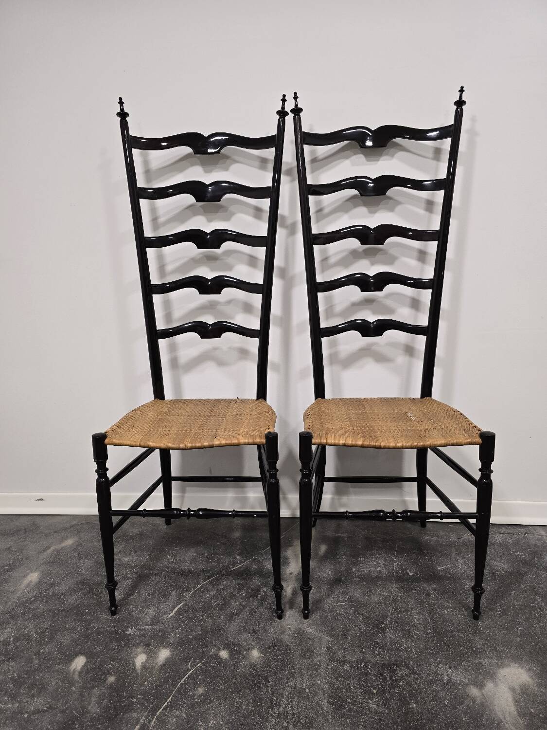 Chaises échelle Paolo Buffa pour Chiavari, Italie années 1950