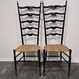 Chaises échelle Paolo Buffa pour Chiavari, Italie années 1950