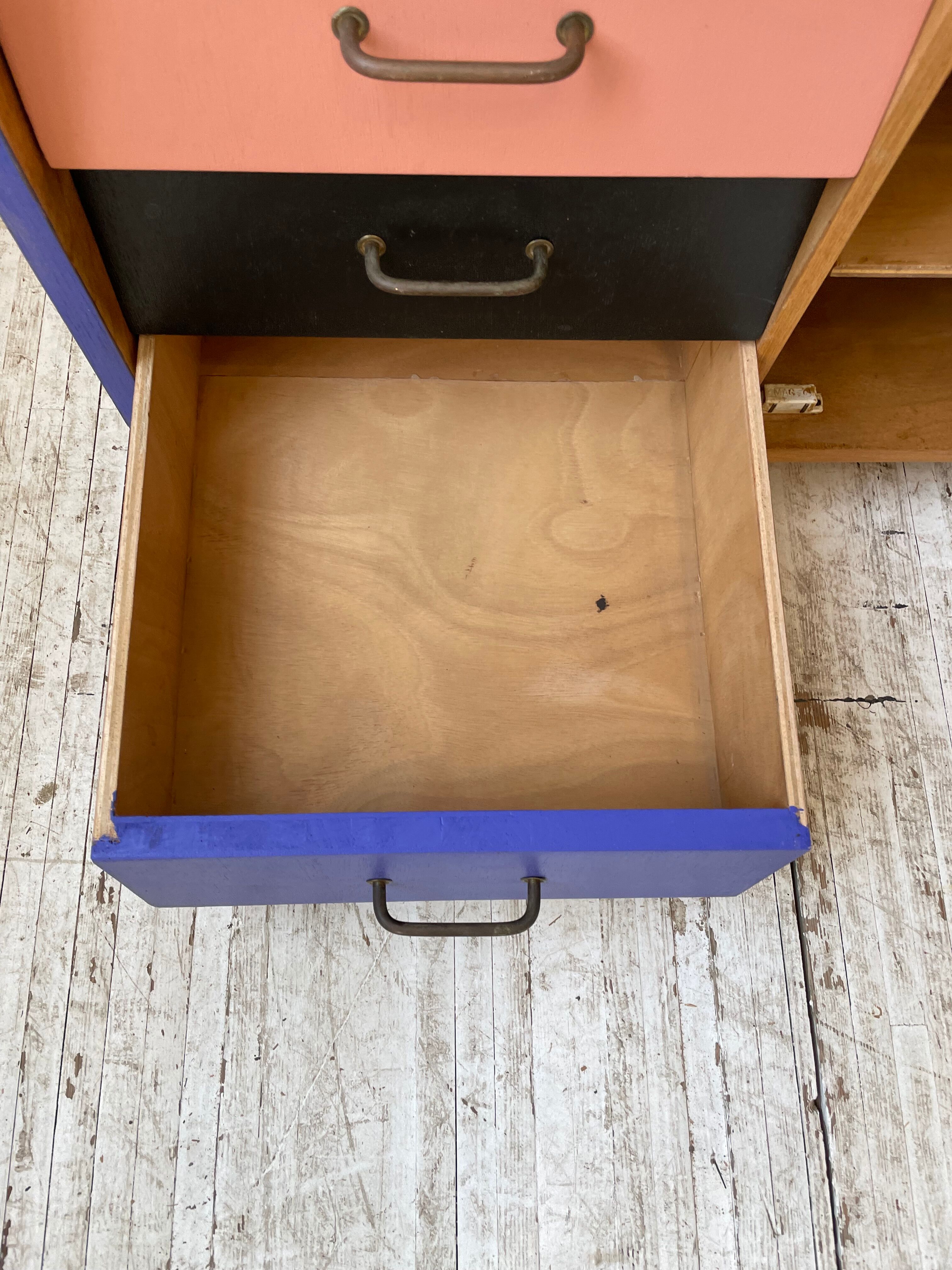 Meuble commode colorée années 60