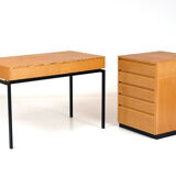 Bureau chêne modulable par Dieter Waeckerlin 1960's