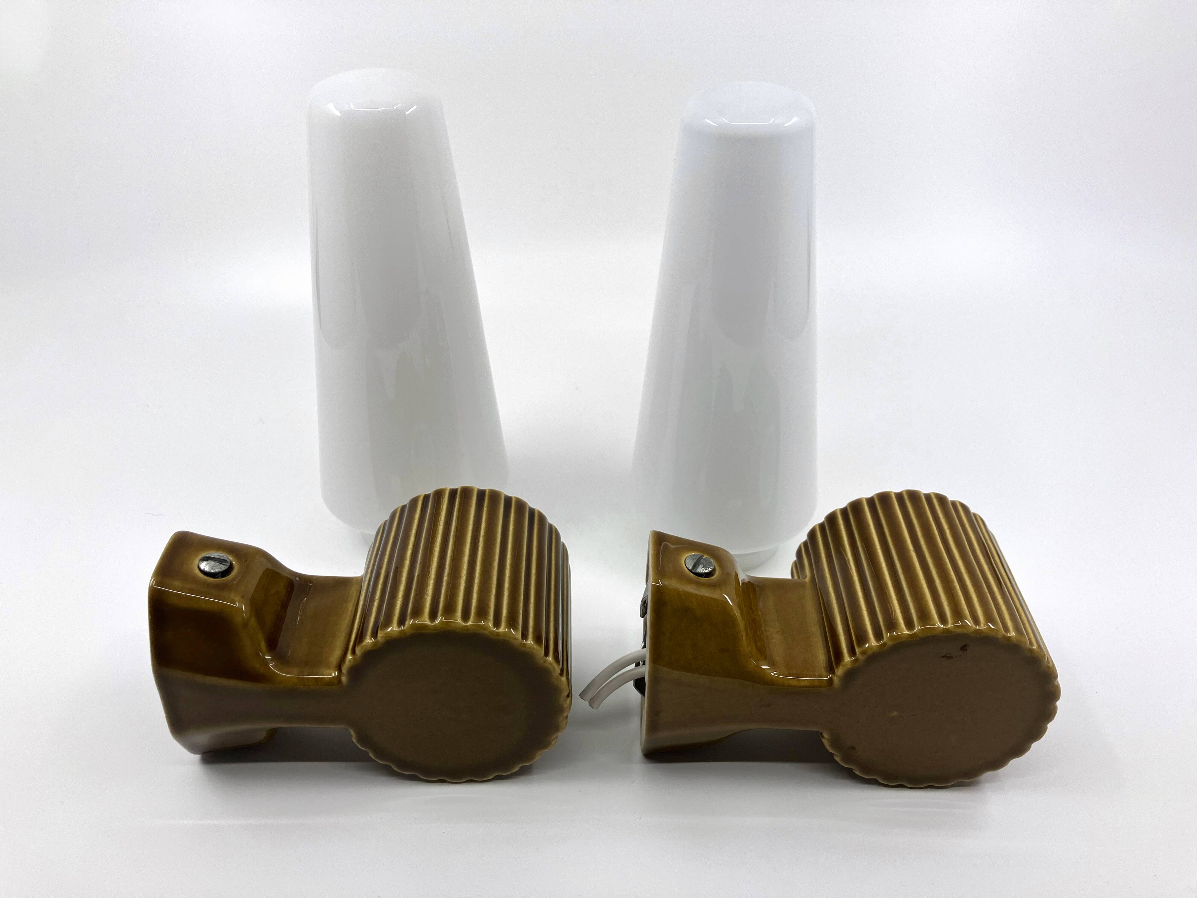Ifö ceramic/opal glass wall lights • ref 6020 • Hans-Agne Jakobsson
