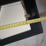 Art Deco leather and bronze mirror