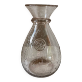 Carafe eau ou vin Biot verre bullé rose