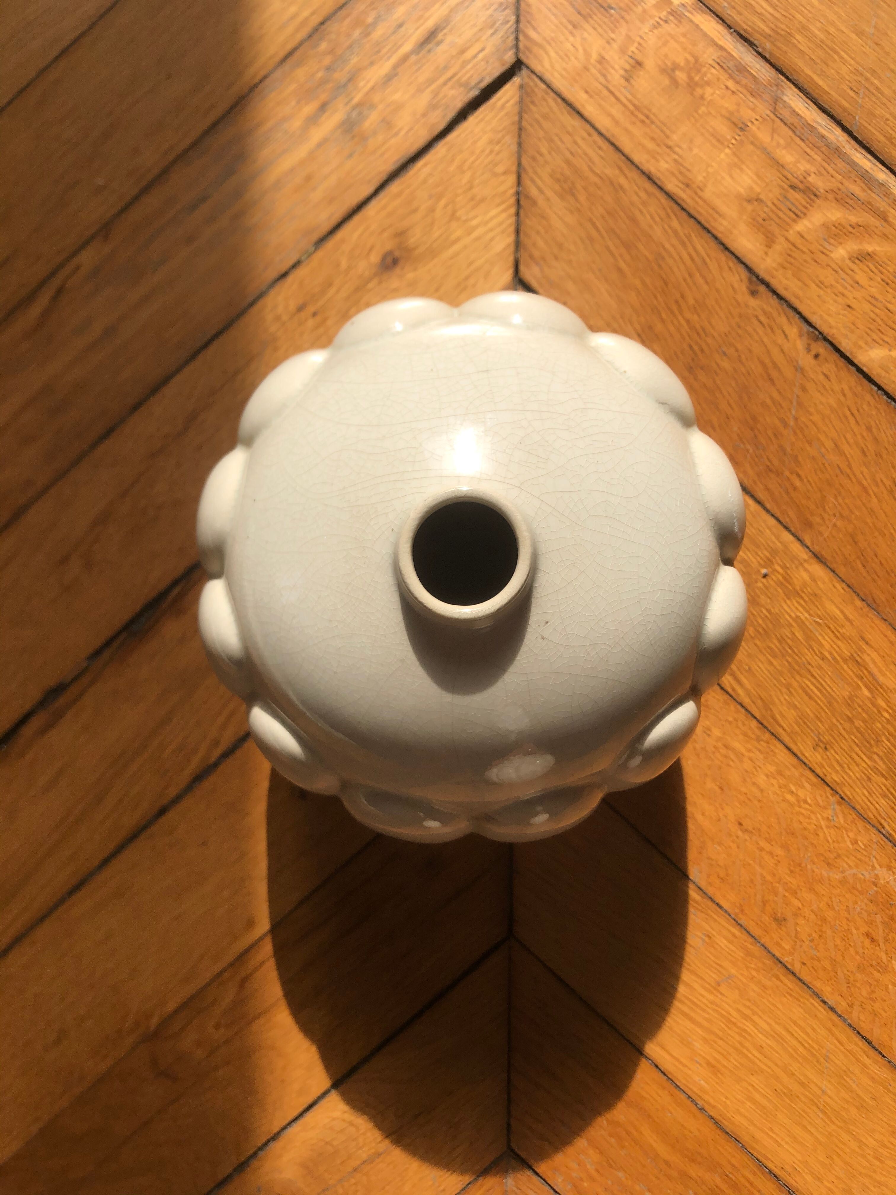 Art deco earthenware ball vase of saint clement