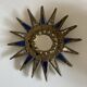Sun mirror in gilded lead and blue glass Irena Jaworska 1960
