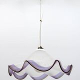 Suspension italienne en verre de Murano argenté, années 1970