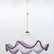 Mid-Century Modern Italian Murano Silver Leaf Glass Pendant Lamp, 1970s