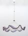 Mid-Century Modern Italian Murano Silver Leaf Glass Pendant Lamp, 1970s