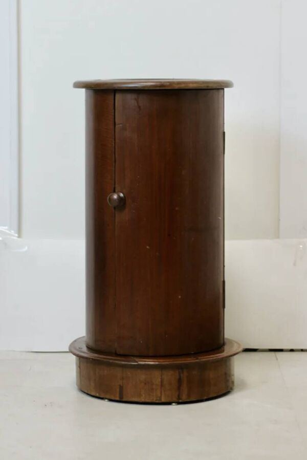 Colonne table de chevet en acajou avec dessus marbre