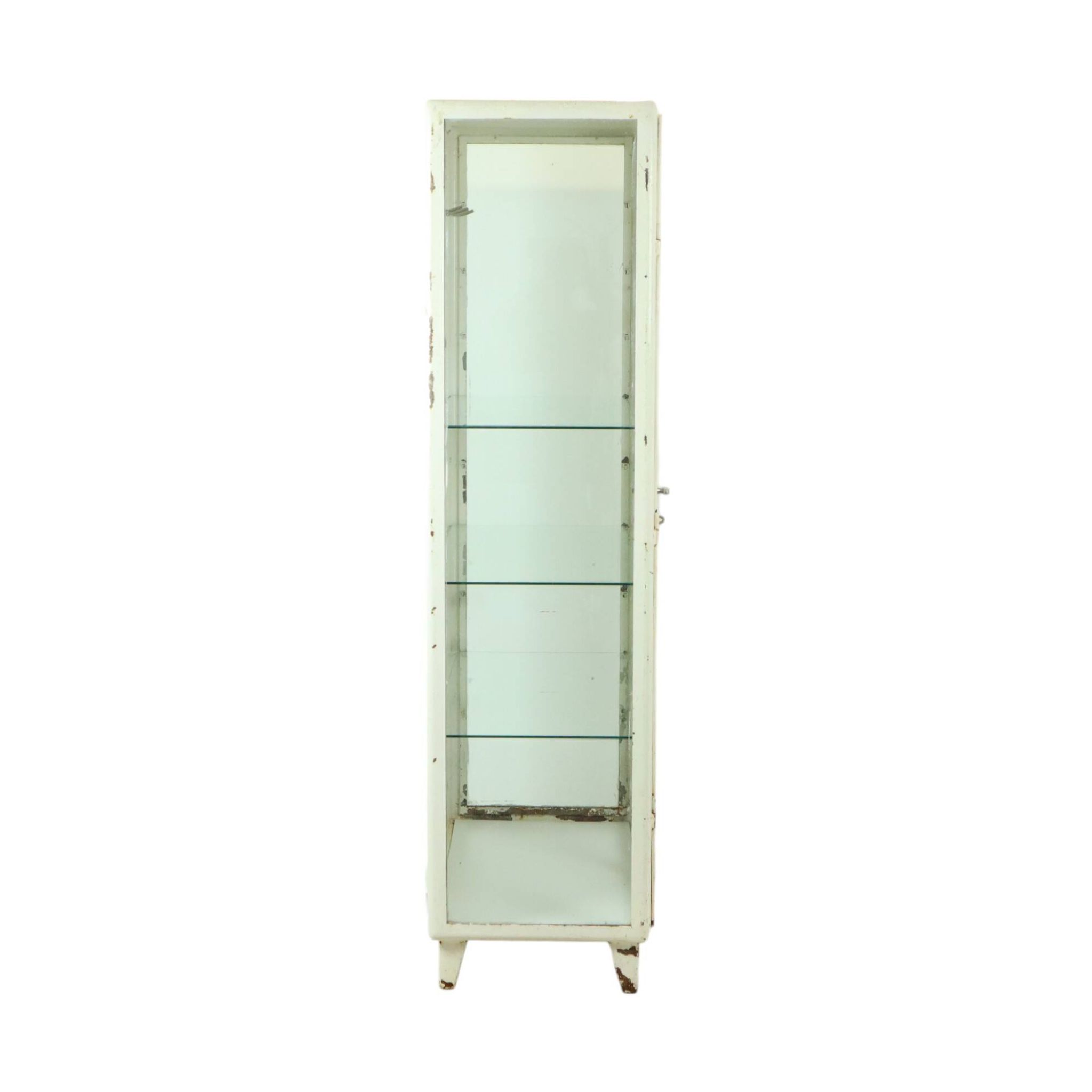 Old Metal Pharmacy Cabinet Medicine Cabinet Glass Industrial 1970s