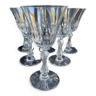 6 Saint Louis wine glasses cut Lozère service stamped