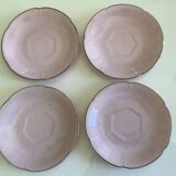4 Tasses à  café vintage 40 / rose/filet argent